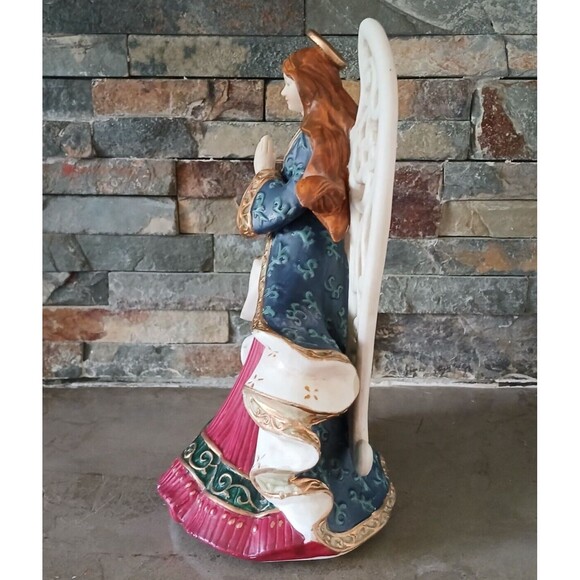 St. Nicholas Square Praying Angel Porcelain Musical Figurine Statue Holiday Deco - Picture 4 of 11